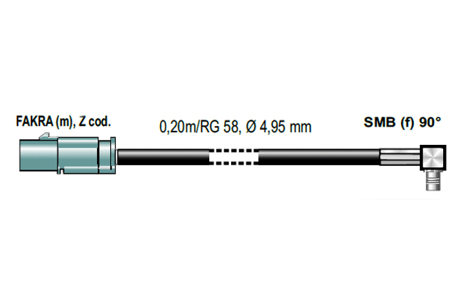 Hovedbilde ATTB Antenne adapter FAKRA (Han) - SMB (Hun)