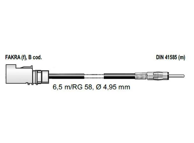 Hovedbilde ATTB Premium kabel Skjøtekabel FAKRA (Hunn) DIN (Hann) 6,5m