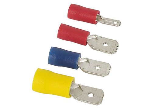 Isolert kabelsko 6,3mm Han Rød (stk)