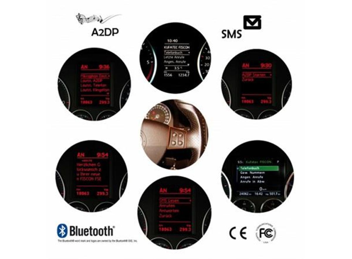 Fiscon Basic Blåtann handsfreesett VW m/MFA+ display