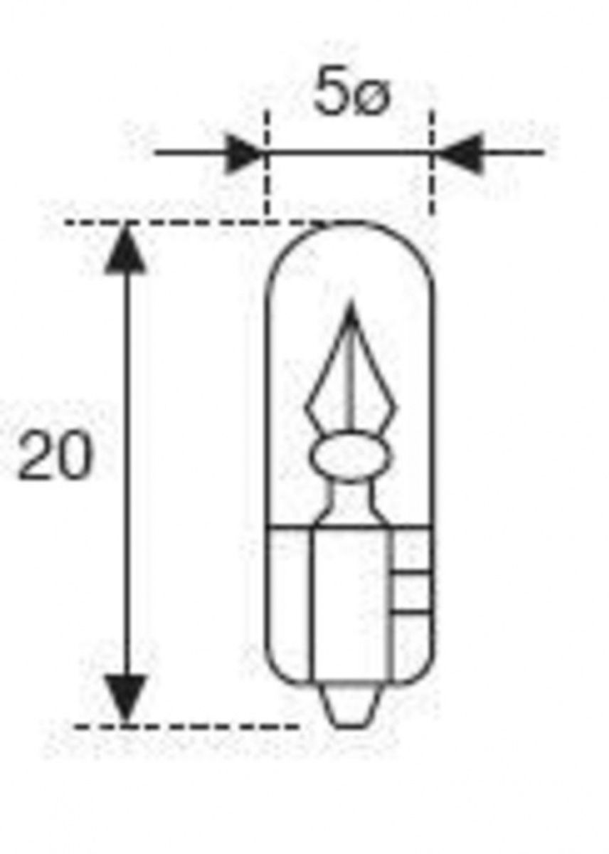 Amolux 523B 12V, 1,2W, T5 (W2x4,6d) blå