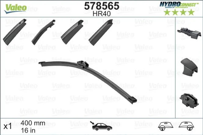 Hovedbilde Valeo Viskerblad HR40 Hydro Connect Bak