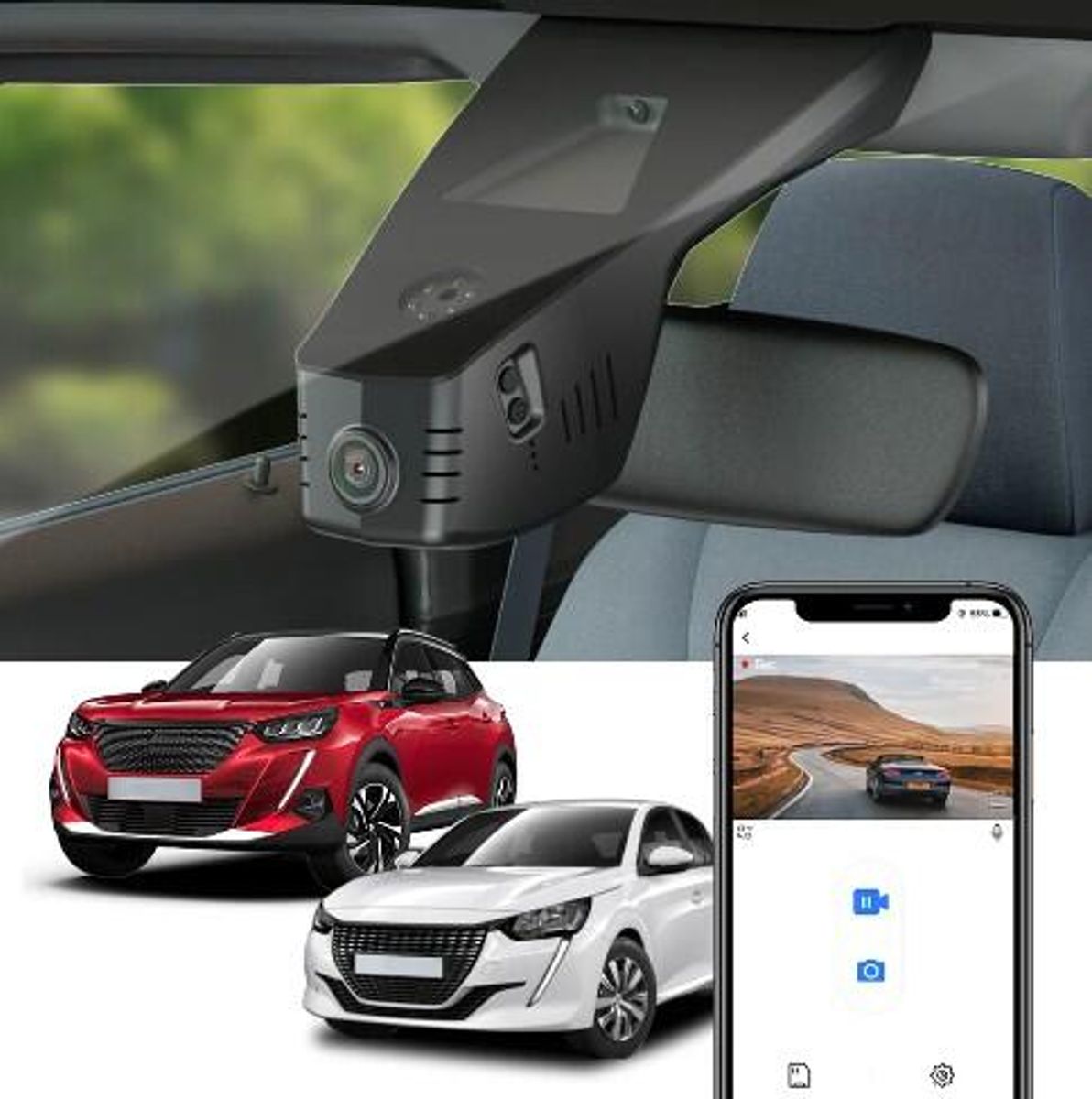 Fitcamx HD2-9316 4K Dashcam (front) Peugeot 208/2008 (2019-2023)