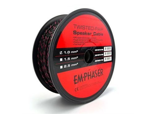 Emphaser ESP-RS10 Høyttalerkabel 1.0mm2 rød/sort (lm)