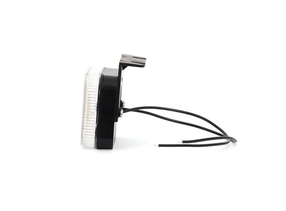 Strands Hvitt LED posisjonslys klart glass, vinkelfeste 12-24V