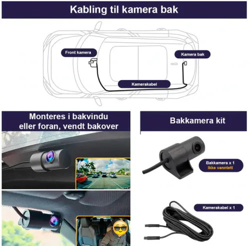 Fitcamx HD2-6308-4K-D BMW i4 (G26) 2021–2024 Integrert 4K Dashcam (foran+bak)