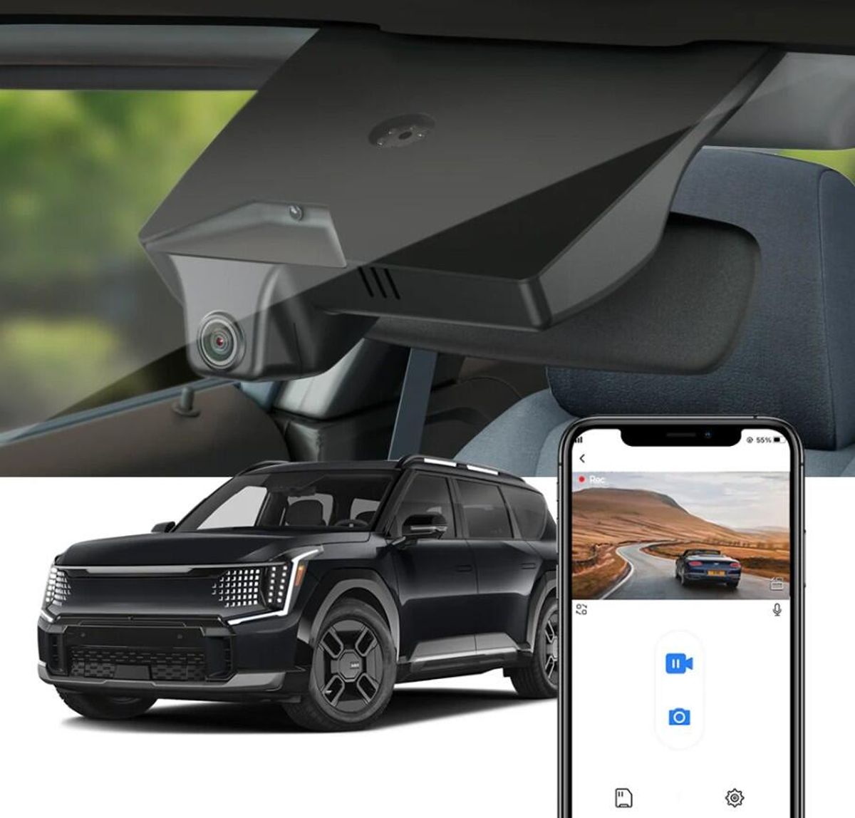 Fitcamx HD2-DO000-4K-D 4K Dashcam (foran+bak) Kia EV9 2023-->