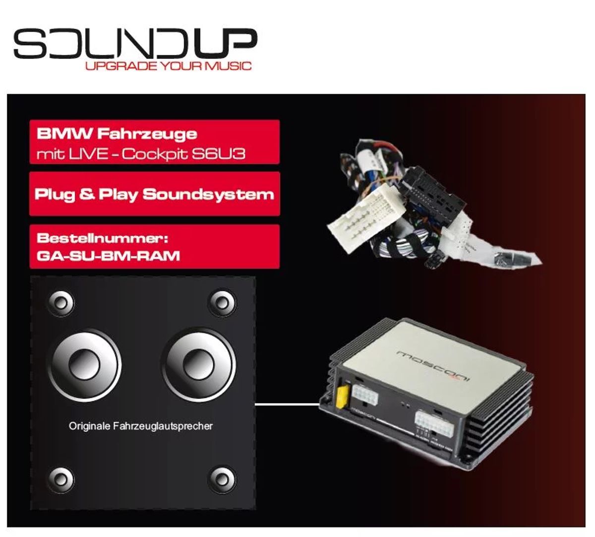 Gladen SoundUP BMW GA-SU-BM-RAM Plug & Play oppgradering