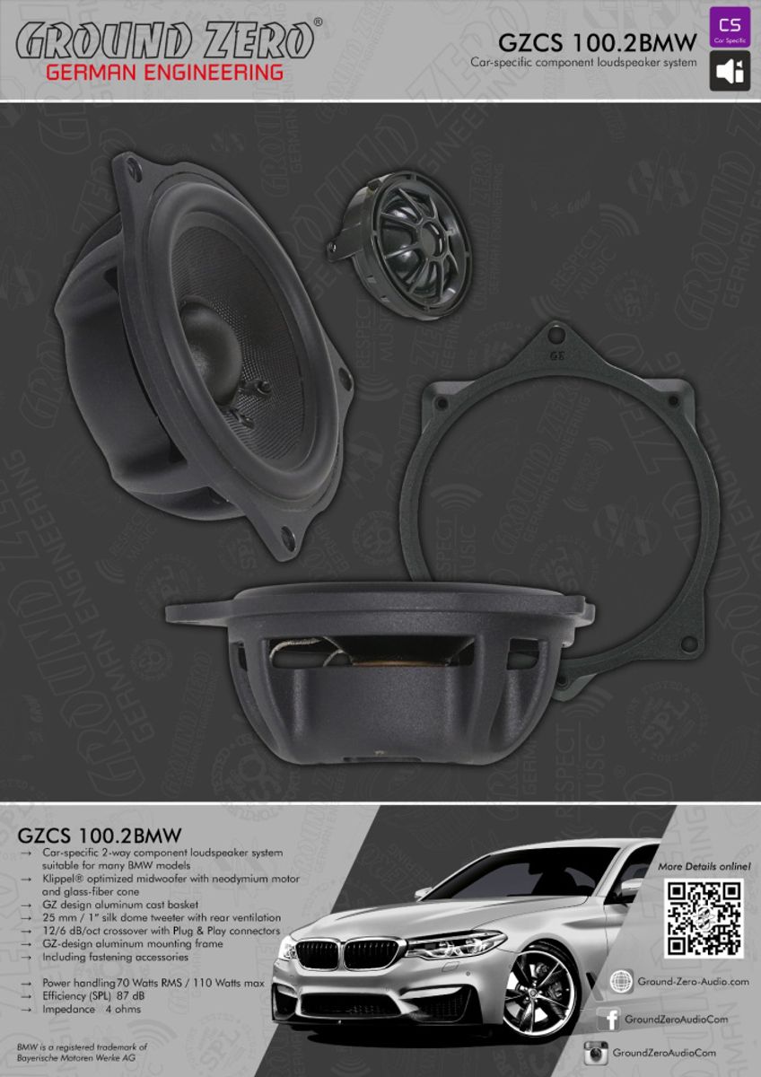 Ground Zero GZCS 100.2BMW Plug & Play kit BMW