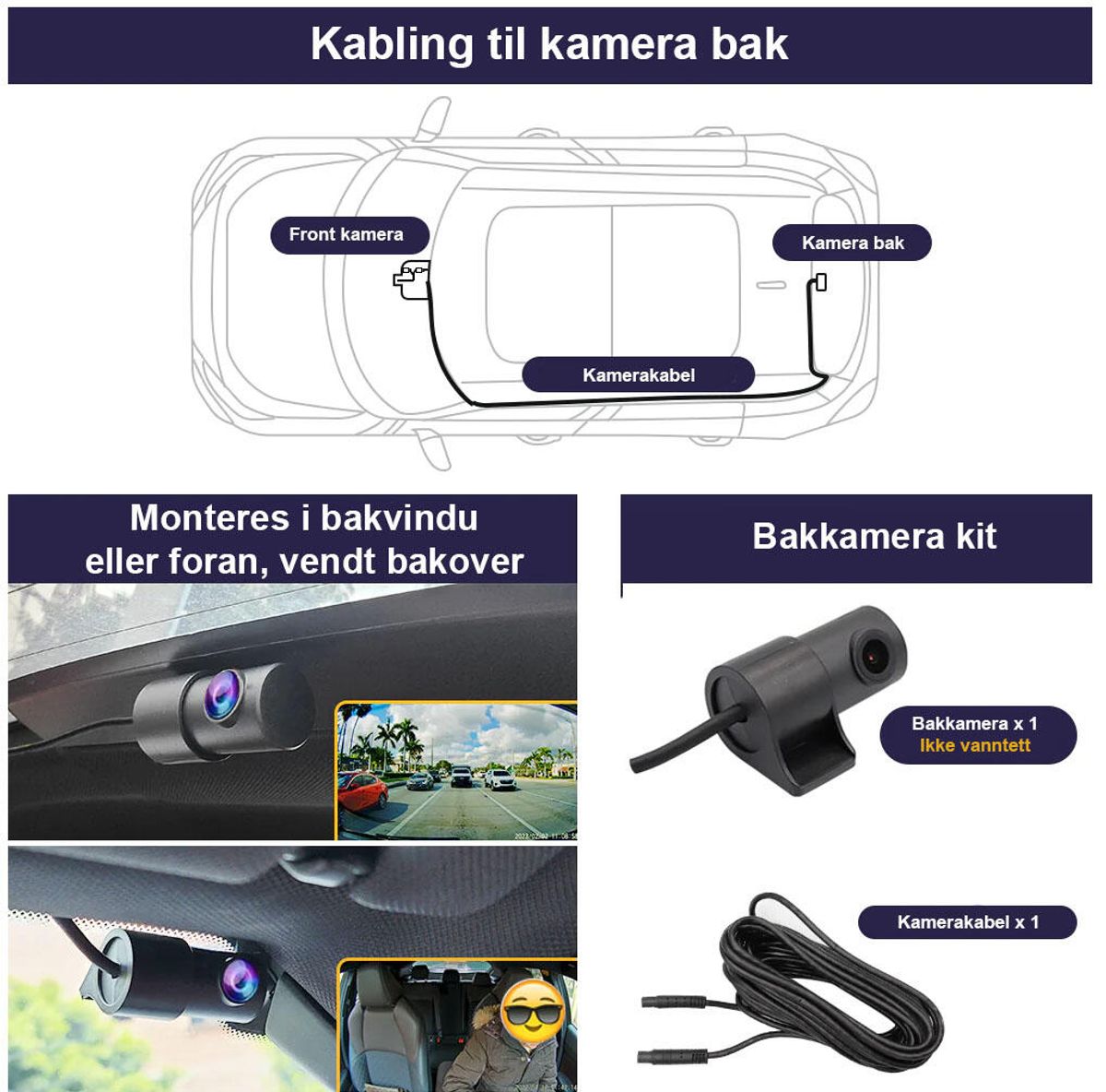 Fitcamx HD2-DO000-4K-D 4K Dashcam (foran+bak) Kia EV9 2023-->